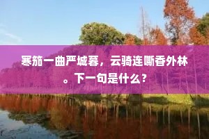 寒笳一曲严城暮，云骑连嘶香外林。下一句是什么？