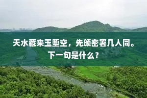 天水藏来玉堕空，先颁密署几人同。下一句是什么？