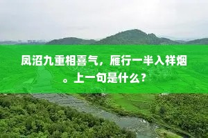 凤沼九重相喜气，雁行一半入祥烟。上一句是什么？
