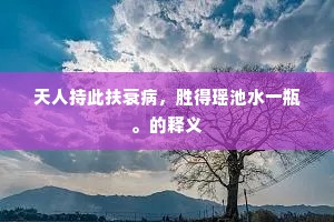 天人持此扶衰病，胜得瑶池水一瓶。的释义