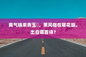 爽气晓来青玉甃，薰风宿在翠花旗。出自哪首诗？