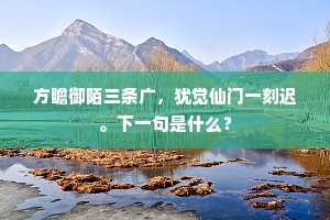 方瞻御陌三条广，犹觉仙门一刻迟。下一句是什么？