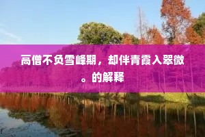 高僧不负雪峰期，却伴青霞入翠微。的解释