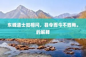 东峰道士如相问，县令而今不姓梅。的解释