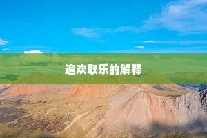 追欢取乐的解释