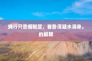 蝇行只恐烟粘足，客卧浑疑水浸身。的解释
