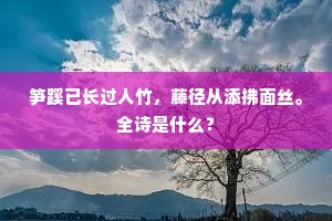 笋蹊已长过人竹，藤径从添拂面丝。全诗是什么？