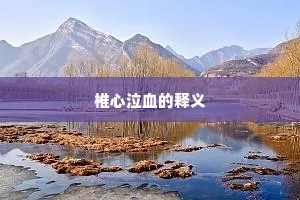 椎心泣血的释义