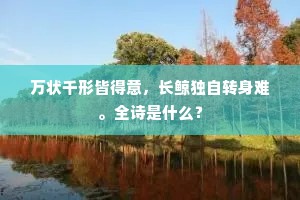 万状千形皆得意，长鲸独自转身难。全诗是什么？