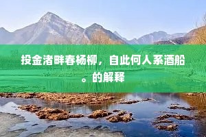 投金渚畔春杨柳，自此何人系酒船。的解释