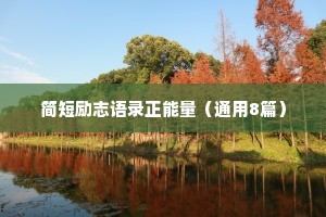 简短励志语录正能量（通用8篇）