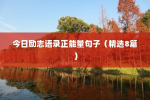 今日励志语录正能量句子（精选8篇）