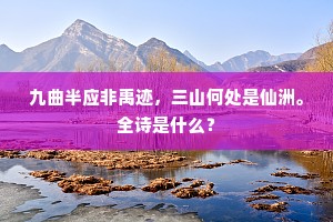 九曲半应非禹迹，三山何处是仙洲。全诗是什么？