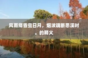 风雨瘴昏蛮日月，烟波魂断恶溪时。的释义