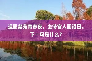 遥思禁苑青春夜，坐待宫人画诏回。下一句是什么？