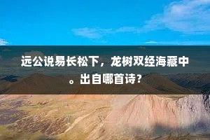 远公说易长松下，龙树双经海藏中。出自哪首诗？