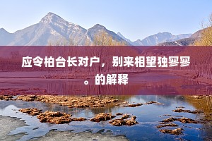 应令柏台长对户，别来相望独寥寥。的解释