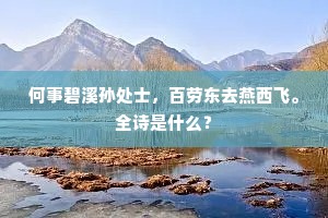 何事碧溪孙处士，百劳东去燕西飞。全诗是什么？
