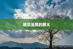 祖宗法度的释义