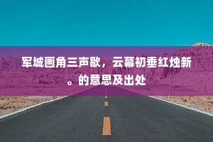 军城画角三声歇，云幕初垂红烛新。的意思及出处