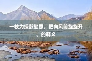 一枝为授殷勤意，把向风前旋旋开。的释义