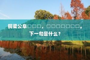 铜梁公阜□□□，□□□□□□□。下一句是什么？