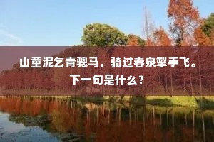 山童泥乞青骢马，骑过春泉掣手飞。下一句是什么？
