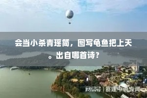 会当小杀青瑶简，图写龟鱼把上天。出自哪首诗？