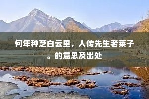 何年种芝白云里，人传先生老莱子。的意思及出处