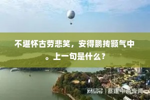 不堪怀古劳悲笑，安得鹏抟颢气中。上一句是什么？