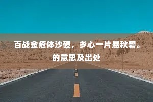 百战金疮体沙碛，乡心一片悬秋碧。的意思及出处