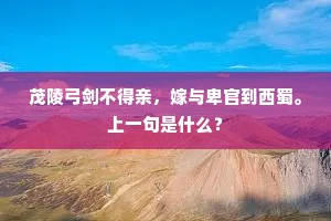 茂陵弓剑不得亲，嫁与卑官到西蜀。上一句是什么？