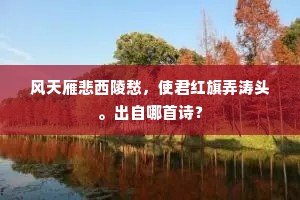 风天雁悲西陵愁，使君红旗弄涛头。出自哪首诗？