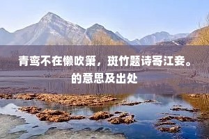 青鸾不在懒吹箫，斑竹题诗寄江妾。的意思及出处