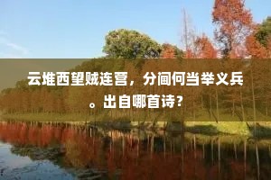 云堆西望贼连营，分阃何当举义兵。出自哪首诗？