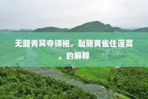 无路青冥夺锦袍，耻随黄雀住蓬蒿。的解释