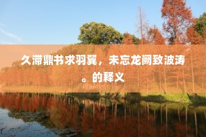 久滞鼎书求羽翼，未忘龙阙致波涛。的释义