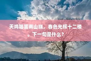 天鸡唱罢南山晓，春色光辉十二楼。下一句是什么？