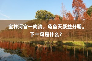 宝祚河宫一向清，龟鱼天篆益分明。下一句是什么？