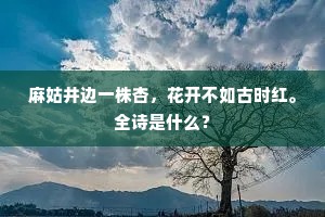 麻姑井边一株杏，花开不如古时红。全诗是什么？