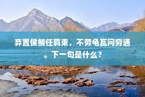 弃置侯鲭任羁束，不劳龟瓦问穷通。下一句是什么？