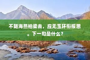 不随海燕柏梁去，应无玉环衔报恩。下一句是什么？