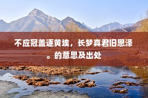 不应冠盖逐黄埃，长梦真君旧恩泽。的意思及出处