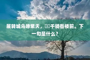 展转城乌啼紫天，曈曚千骑衙楼前。下一句是什么？