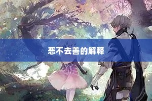 恶不去善的解释