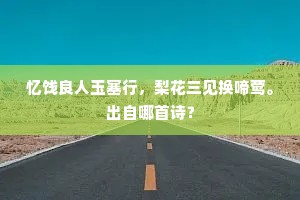 忆饯良人玉塞行，梨花三见换啼莺。出自哪首诗？
