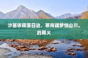 沙塞依稀落日边，寒宵魂梦怯山川。的释义