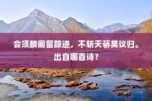 会须麟阁留踪迹，不斩天骄莫议归。出自哪首诗？