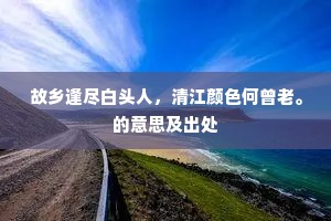 故乡逢尽白头人，清江颜色何曾老。的意思及出处
