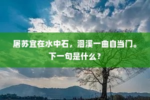 屠苏宜在水中石，洄溪一曲自当门。下一句是什么？